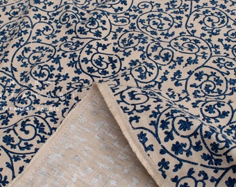 Shokunin Collection Hand-printed Japanese Fabric Takokarakusa - 4B - 50cm