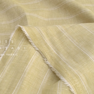 DEADSTOCK Japanese Fabric 100% Linen Stripes - 3 - 50cm