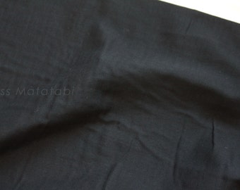 Japanese Fabric - Kobayashi solid double gauze - black - 50cm