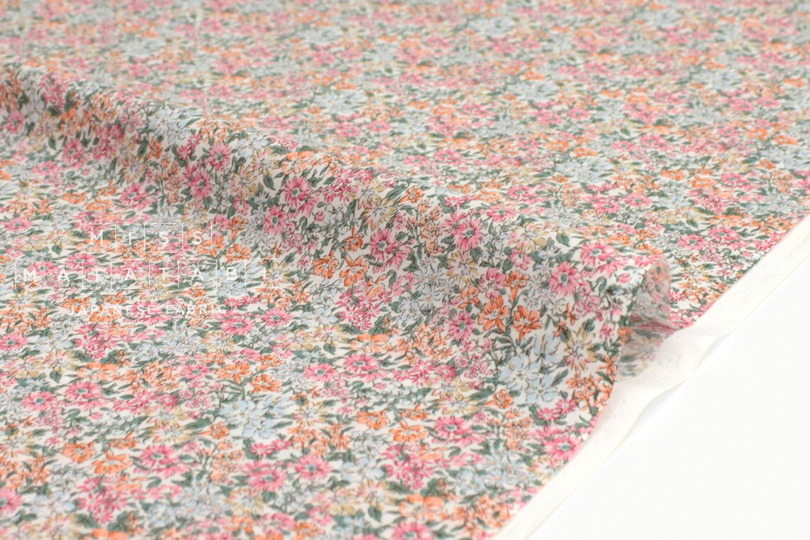 Tela Japonesa denso césped de algodón floral rosa melocotón | Etsy