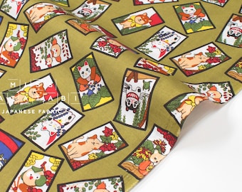 Japanese Fabric Hanafuda - olive - 50cm