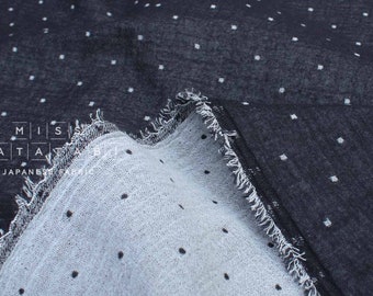 Japanese Fabric Shokunin Collection Yarn-Dyed Dobby Weave Double Gauze - black -  50cm