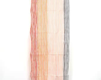 Shokunin Collection Hand-printed Chusen Japanese Tenugui Kazetsumugi Fabric - Ukiyo Stripes 45 sunset - panel