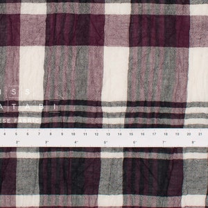 Japanese Fabric Shokunin Collection Yarn-Dyed Plaid berry and eggplant 50cm image 2