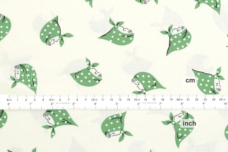 Japanese Fabric Kerchief Girls green 50cm image 2