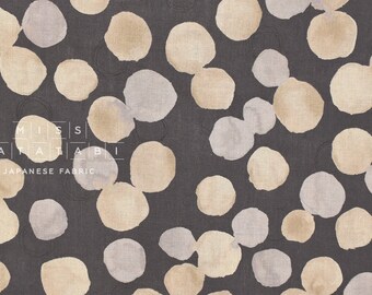 Japanese Fabric Watercolor Dots Linen Blend - E - 50cm