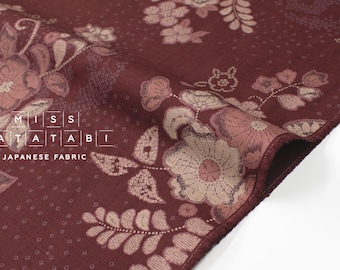 Japanese Fabric Tsujigahana - wine red - 50cm