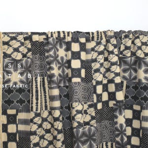 Japanskt tygmärke i Shibori-stil - svart, grå - 50 cm