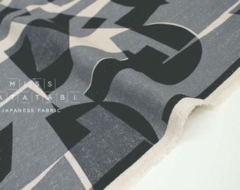 Japanese Fabric Architecture Linen Blend - black, grey - 50cm