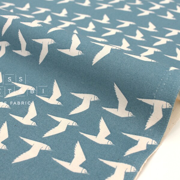 Japanese Fabric Cotton + Steel By The Seaside - Fly Along sky - 50cm