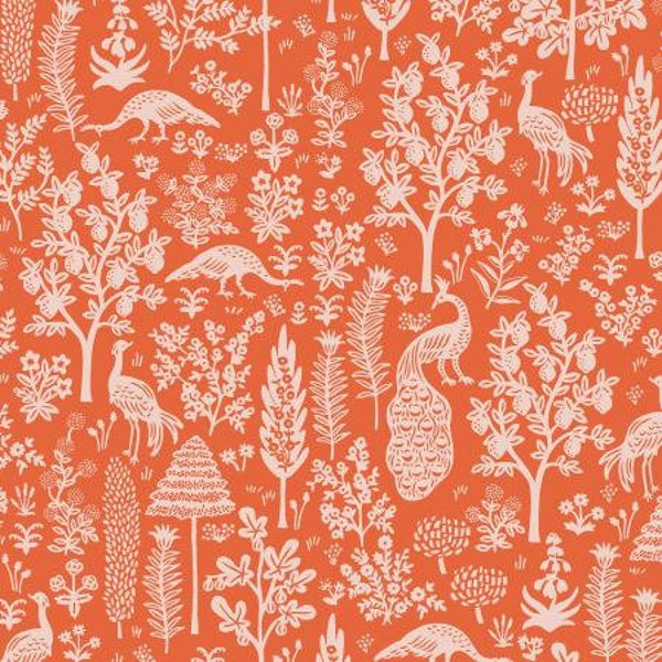 Cotton + Steel Rifle Paper Co. Camont - Menagerie Silhouette - orange - fat quarter