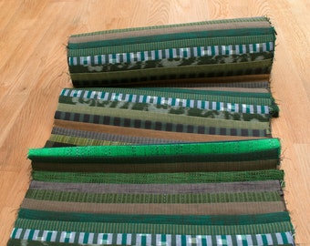 Shokunin Collection Kurume Kasuri Indigo Fabric - patchwork II green - 50cm