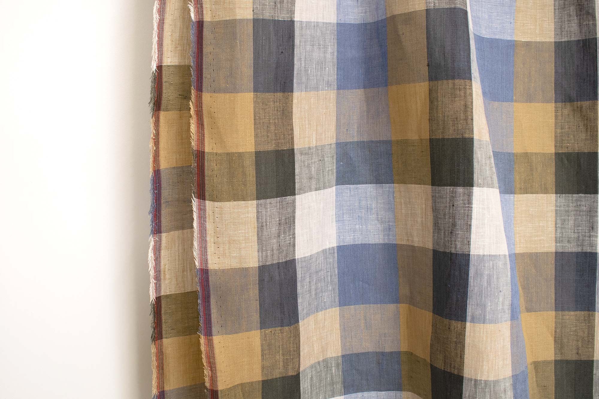 DEADSTOCK Japanese Fabric 100% Linen Check Plaid - 23 - 50cm - Etsy