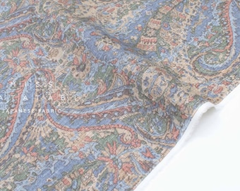 DEADSTOCK Japanese Fabric 100% Linen Paisley - B - 50cm
