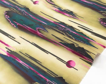 Japanese Fabric Ukiyo-e Landscape - C - 50cm