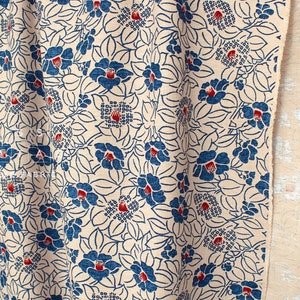 Shokunin Collection Hand-printed Japanese Fabric Tsubaki Camellia - 7B - 50cm
