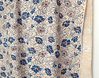 Shokunin Collection Hand-printed Japanese Fabric Tsubaki Camellia - 7B - 50cm