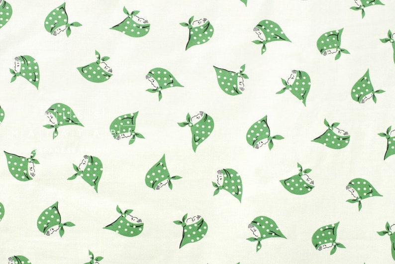 Japanese Fabric Kerchief Girls green 50cm image 3