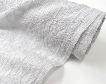 Japanese Fabric Embroidered Cotton Lawn Magnolia - light grey - 50cm