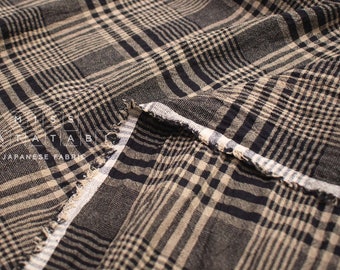 Japanese Fabric Shokunin Collection Yarn-Dyed Plaid - black - 50cm