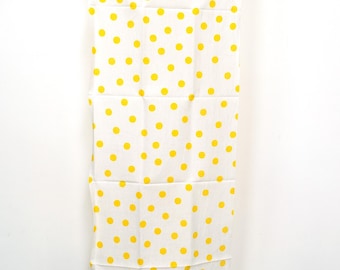 Shokunin Collection Hand-printed Chusen Japanese Tenugui Kazetsumugi Fabric - Polka Dots 47 yellow - panel