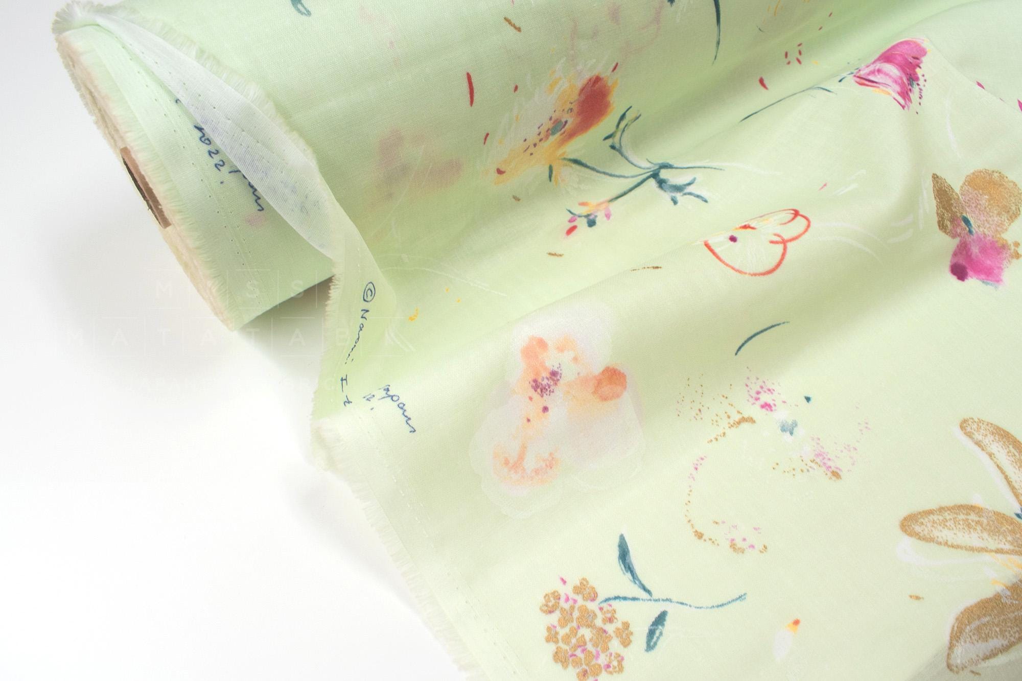 Nani IRO Kokka Japanese Fabric Hana No Tokiniwa Organic Double