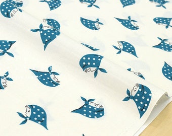 Japanese Fabric Kerchief Girls - blue - fat quarter