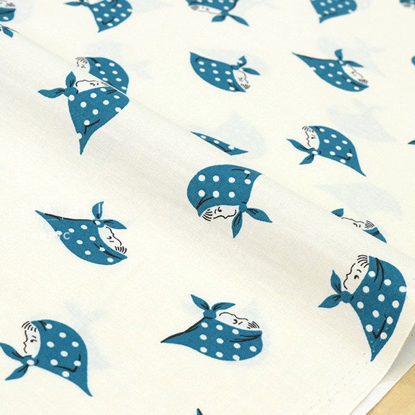 Japanese Fabric Kerchief Girls - blue - 50cm