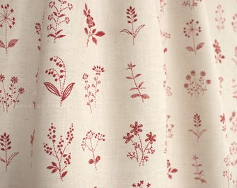 Japanese Fabric Flowers Linen Blend - red - 50cm