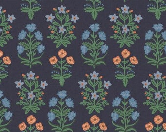 Cotton + Steel Rifle Paper Co. Camont Canvas - Menagerie Mughal - navy - 50cm