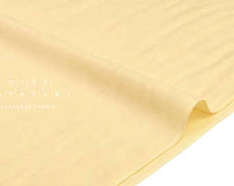 Japanese Fabric - Kobayashi solid double gauze - pale butter yellow - 50cm