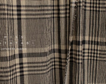 Japanese Fabric Shokunin Collection Yarn-Dyed Check Plaid - black - 50cm