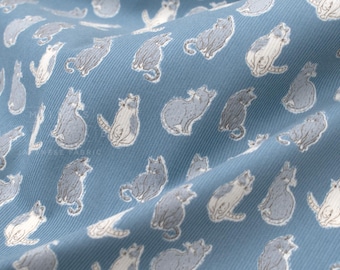 Japanese Fabric Corduroy Neko Kitty - C - 50cm