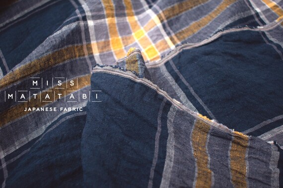 Japanese Fabric Shokunin Collection Yarn-dyed Azumadaki Linen 91