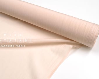 DEADSTOCK Japanese Fabric Shokunin Collection Azumadaki Cotton Silk Blend - pale apricot pink - 50cm