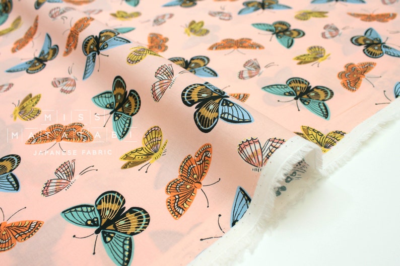 Cotton Steel English Garden Lawn Monarch Peach 50cm Etsy