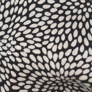 Shokunin Collection Hand-printed Chusen Japanese Tenugui Fabric - Mujina Chrysanthemum 34 black - panel