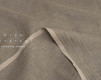 DEADSTOCK Japanese Fabric Washed Herringbone Linen Voile - C - 50cm