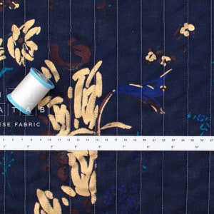 nani IRO Kokka Japanese Fabric PAL Quilted Linen D navy blue 50cm image 4