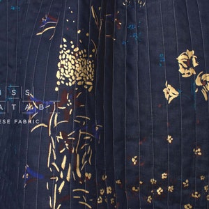 nani IRO Kokka Japanese Fabric PAL Quilted Linen D navy blue 50cm image 2