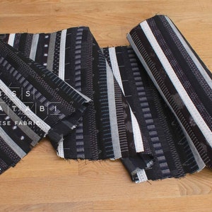 Shokunin Collection Kurume Kasuri Indigo Fabric - patchwork II black, indigo - 50cm