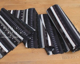 Shokunin Collection Kurume Kasuri Indigo Fabric - patchwork II black, indigo - 50cm