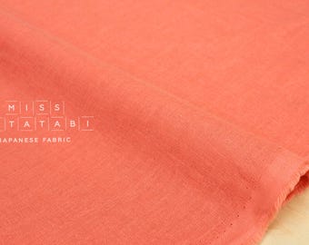 Japanese Fabric - Kobayashi solid double gauze - coral pink - 50cm