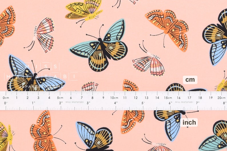 Cotton Steel English Garden Lawn Monarch Peach 50cm Etsy