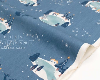 Japanese Fabric Noel Blanc Frozen Lake - blue - 50cm