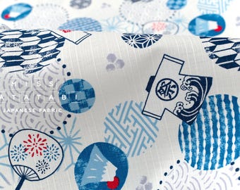 Japanese Fabric Summer in Japan Slub Cotton - A - 50cm