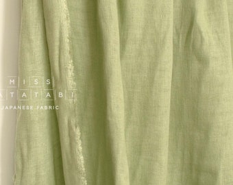 Japanese Fabric Solid Linen Blend Double Gauze - green - 50cm