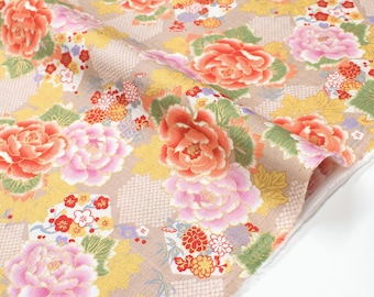 Japanese Fabric Wagara Peony - A - 50cm