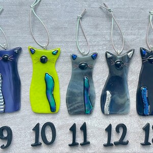 Fused Glass Kitty with Beautiful Dichroic glass Ears, Tail & copper wire whiskers image 3