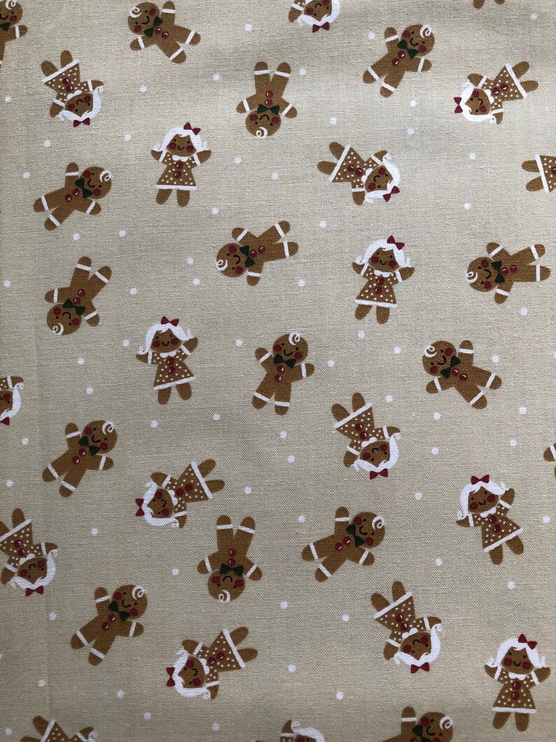 One or More yards of Cotton Quilting Fabric Quilting /& Crafting Supplies Christmas Sewing Gingerbread Boys and Girls